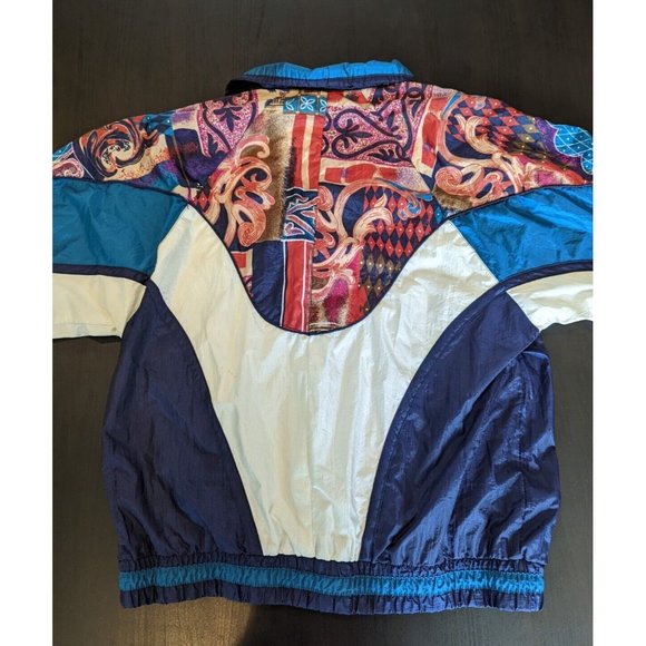 Vintage 80s 90s Windbreaker/Tracksuit Jacket Abstract Size M PETITE - Picture 2 of 7